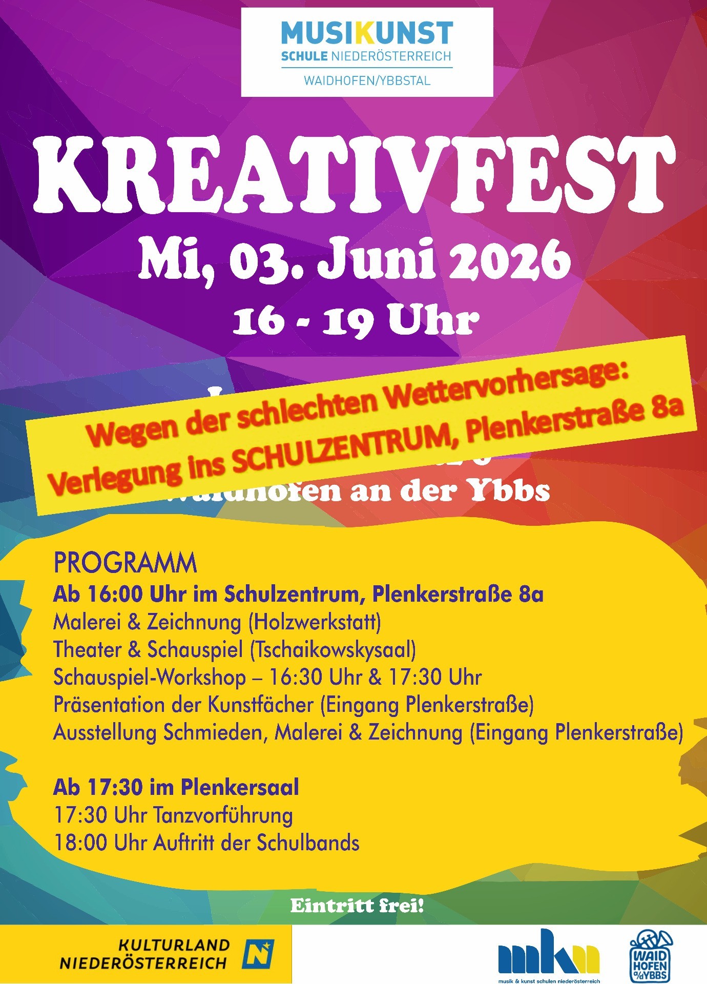 2026.06.03. Kreativfest_Verlegung Schlechtwetter_PRogramm