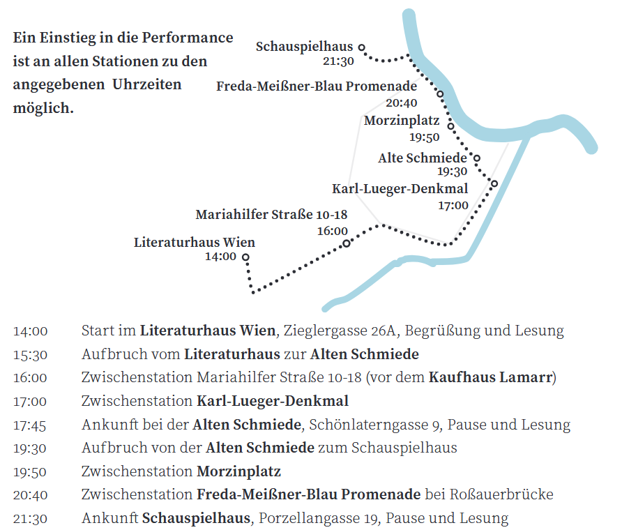 Zeitplan und Route. ©Literaturhaus Wien